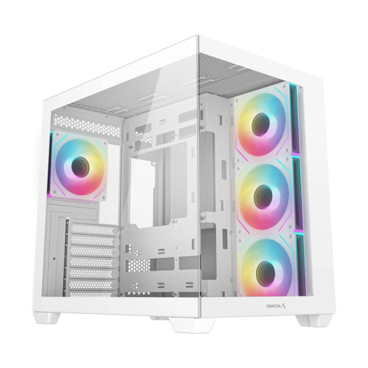  DeepCool CG530 4F ATX Computer Case, 4x 120mm Pre-Installed aRGB Fans, Up to 360mm Radiator & Up to 10x Max Fan Support, ABS + SPCC + Tempered Glass materials, White | R-CG530-WHADA4-G-1
